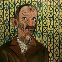 Antonio Ligabue, Autoritratto con grata, 1957