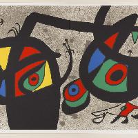 Joan Miró (1893-1983) Serie “Le lézard aux plumes d\'or”, Plate 3 1971