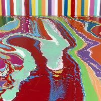 Ian Davenport, Lake No. 2 (Tetonic), 2023, (Detail) foto Prudence Cuming Associates