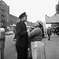 Vivian Maier Armenian woman fighting on East 86th Street, New York, NY, September 1956