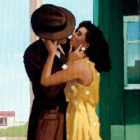 Jack Vettriano, The Last Great Romantic, 30.5x20.5 cm, opera su carta museale, 2010