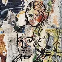Mimmo Rotella Autoritratto con Asya, 1992- 1999