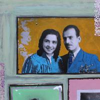 Massimo Amadesi, Zia Wanda e zio Arturo Eleonori,fotografia e tecnica mista su carta, 24x43cm