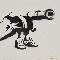 Banksy Bad meaning good 2001 Stencil e spray su cartone, 37,5x58 cm Collezione Reinking, Amburgo