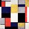 Piet Mondrian Grande composizione A con nero, rosso, grigio, giallo e blu 1919-1920
