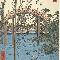 tagawa Hiroshige Kameido. L’area antistante il santuario Tenjin 1856